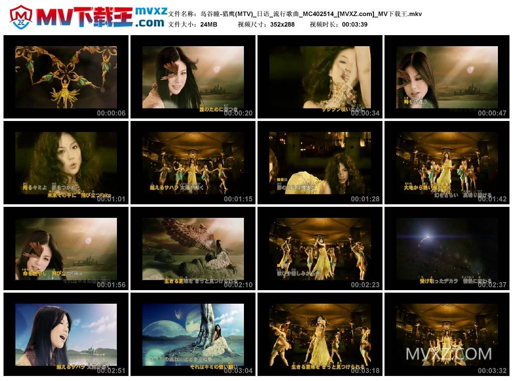 岛谷瞳-猎鹰(MTV)_日语_流行歌曲_MC402514
